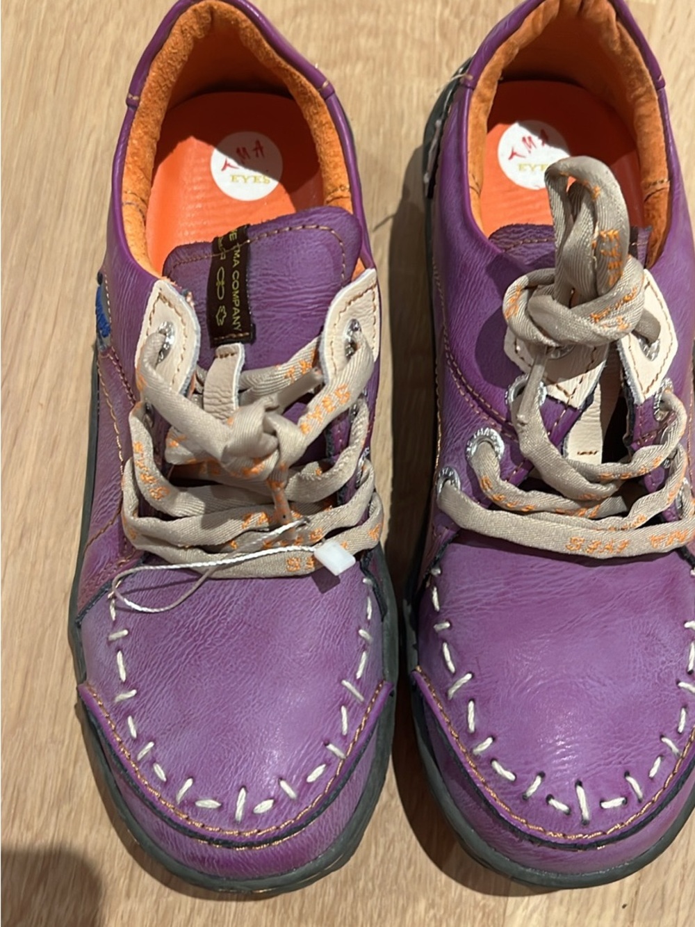 Women’s artista Purple Leather Lace-Up Shoes -